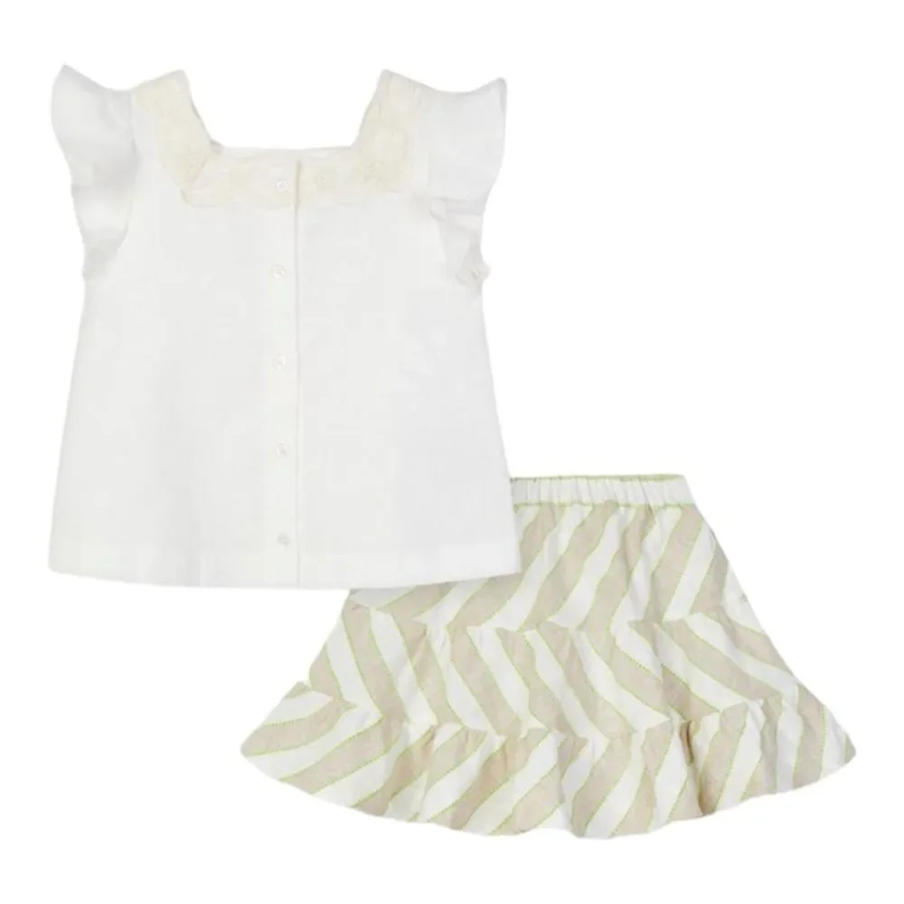 MAYORAL | Ecru | LINEN SKIRT SET